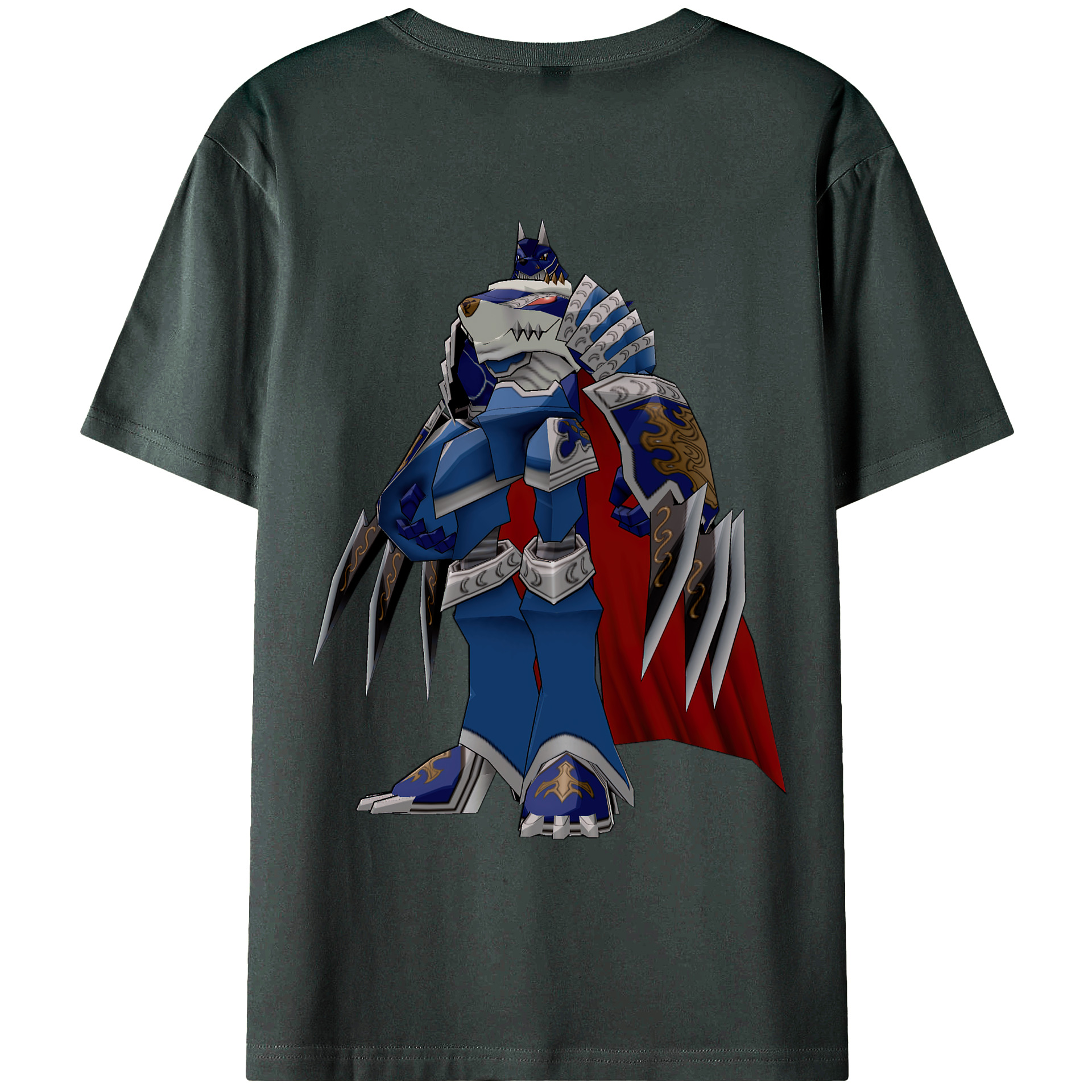 （画像用） Digimon デジタルモンスター/デジモン 綿100％ メンズ半袖Tシャツ（バックプリント） 通気性